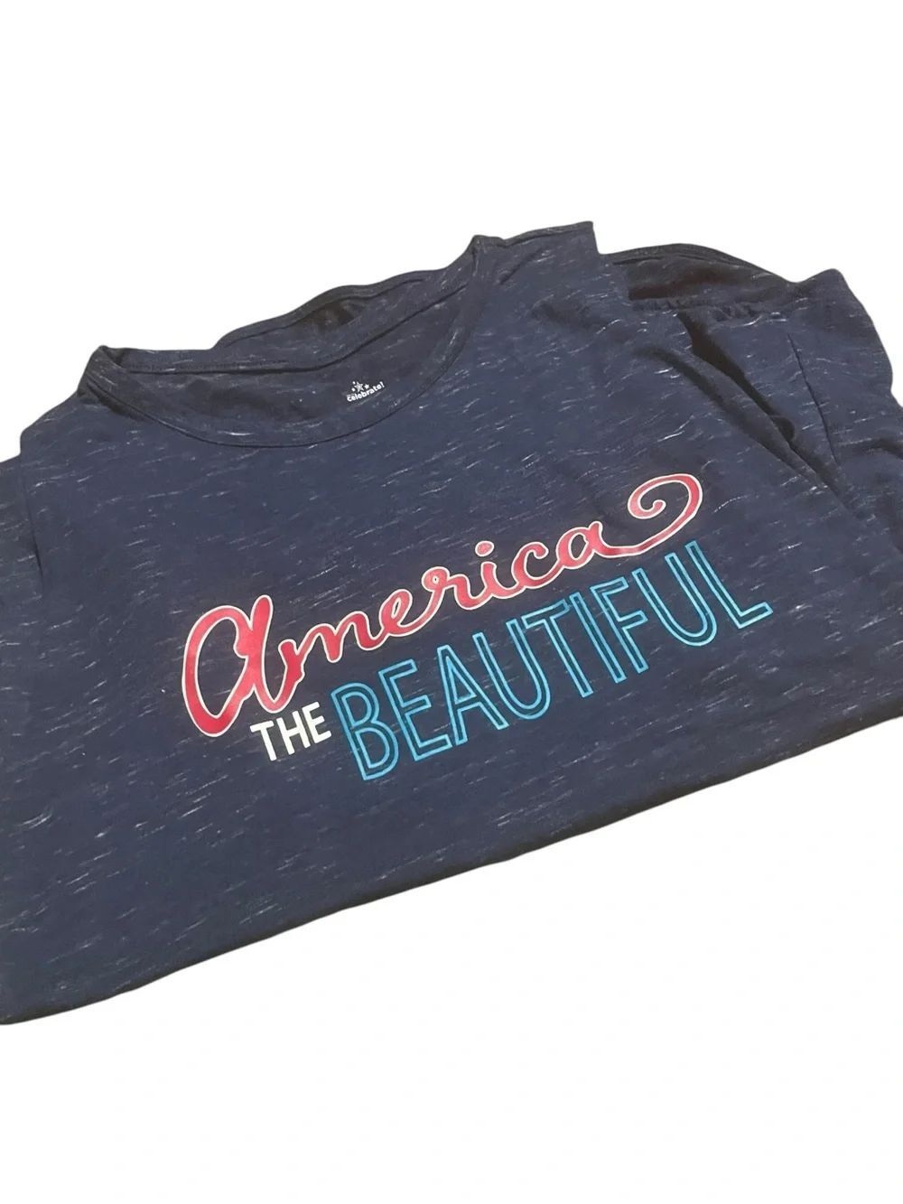 Celebrate size small Navy 'America The Beautiful' Graphic Tee worn once